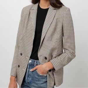 Rails Black and Cream Checkered Blazer